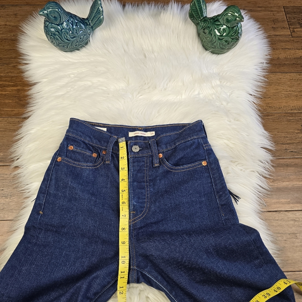 Levis Wedgie Straight Fringe Tassle High Rise Jeans 25 - Picture 9 of 15